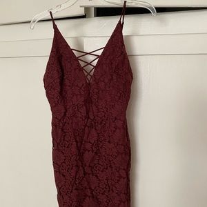 ASTR: Maroon lace dress